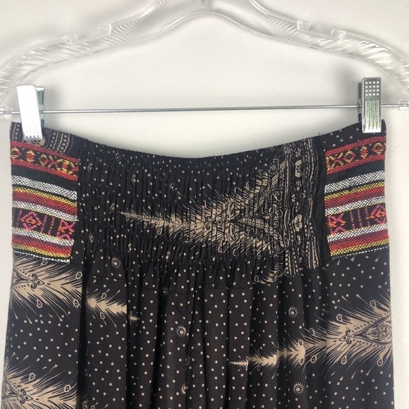 NEW Bali Queen Pocahontas Wide Leg High Rise Pants Embroidered Beach Travel - Picture 12 of 16